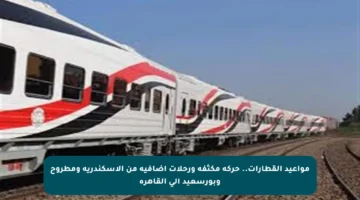 مواعيد القطارات.. حركة مكثفة ورحلات إضافية من الإسكندرية ومطروح وبورسعيد إلى القاهرة